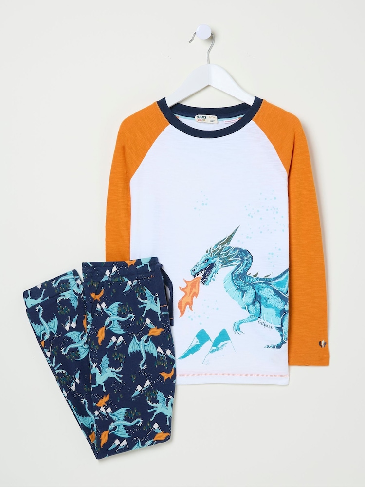 FatFace Blue Ice Dragon Pyjama Set - Image 5 of 5