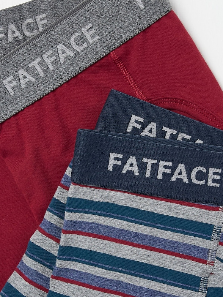 FatFace Red Milford Stripe Boxers 2 Pack - Image 2 of 2
