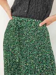 FatFace Kayleigh Green Floral Marks Pleated Skirt - Image 4 of 5