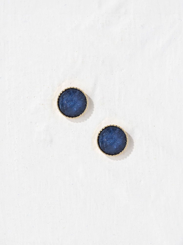 FatFace Gem Blue Studs Earrings - Image 1 of 2