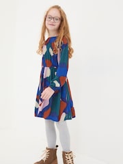 FatFace Sasha Blue Abstract Dress - Image 1 of 5