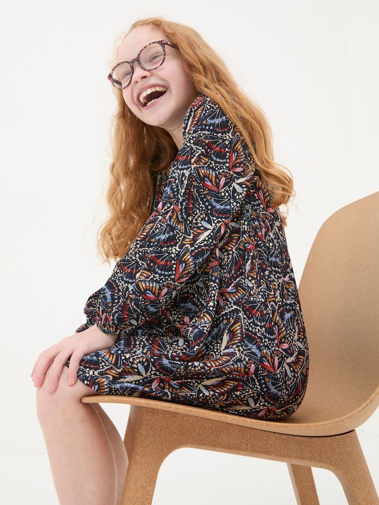 FatFace Sasha Blue Abstract Dress - Image 2 of 5