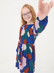 FatFace Sasha Blue Abstract Dress - Image 3 of 5