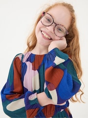 FatFace Sasha Blue Abstract Dress - Image 4 of 5