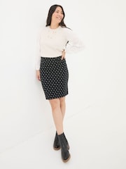 FatFace Jennie Black Metallic Spot Skirt - Image 1 of 5