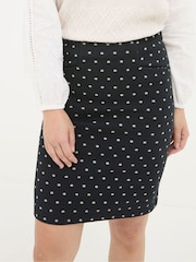FatFace Jennie Black Metallic Spot Skirt - Image 3 of 5