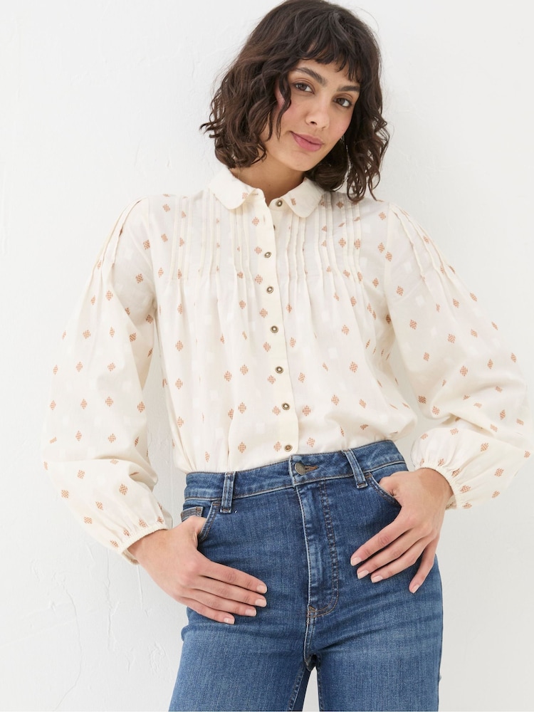 FatFace Elsie Ivory Dobby Blouse - Image 1 of 6