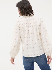 FatFace Elsie Ivory Dobby Blouse - Image 2 of 6