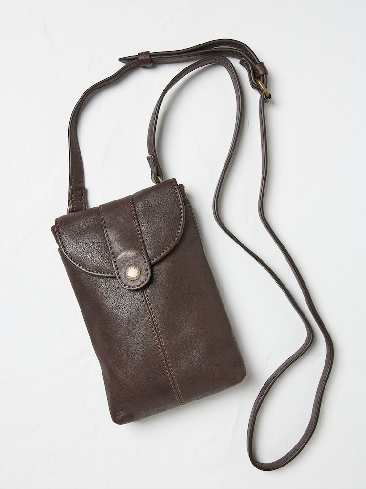 FatFace Clara Brown Phone Bag - Image 1 of 2 FatFace Clara Brown Phone Bag - Image 1 of 2