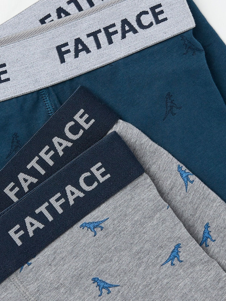 FatFace Grey Dinosaur Boxers 2 Pack - Image 2 of 2
