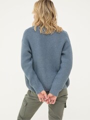 FatFace Clara Blue Cotton Cardigan - Image 2 of 5