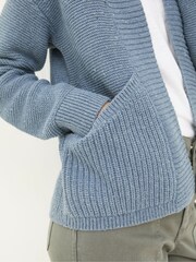 FatFace Clara Blue Cotton Cardigan - Image 4 of 5