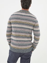 FatFace Hove Navy Blue Stripe Crew Jumper - Image 2 of 6