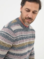 FatFace Hove Navy Blue Stripe Crew Jumper - Image 4 of 6