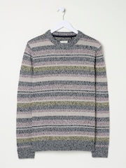 FatFace Hove Navy Blue Stripe Crew Jumper - Image 6 of 6