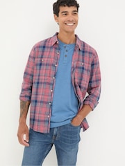 FatFace Davington Pink 100% Cotton Long Sleeve Check Shirt - Image 1 of 6