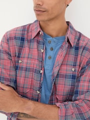 FatFace Davington Pink 100% Cotton Long Sleeve Check Shirt - Image 3 of 6