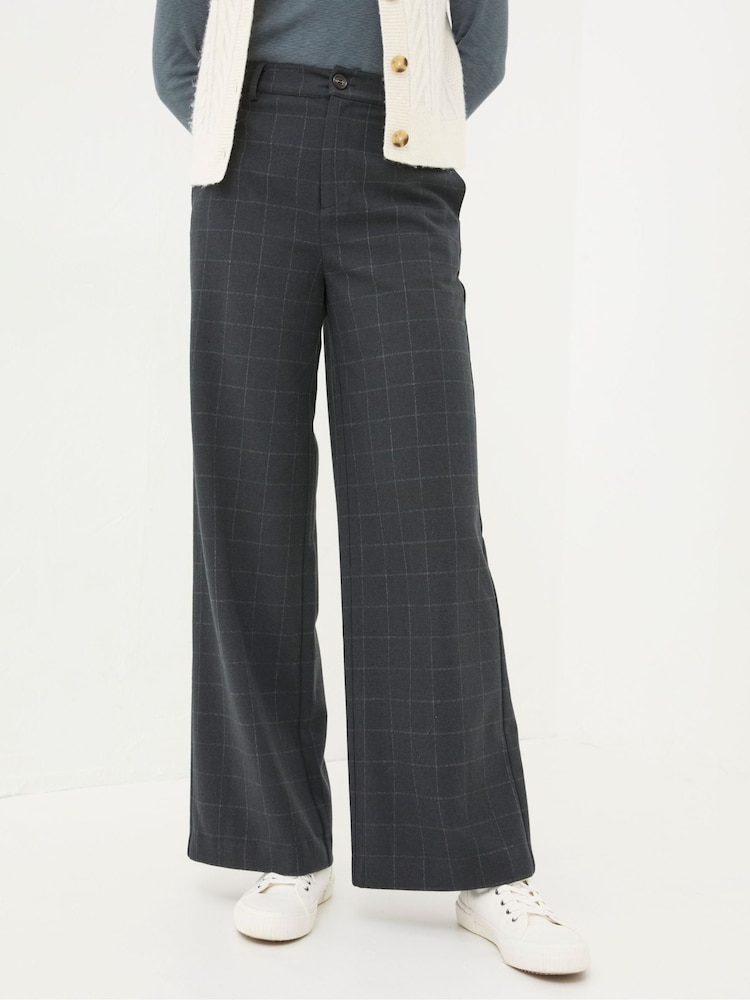FatFace Presley Grey Herringbone Trousers - Image 1 of 6