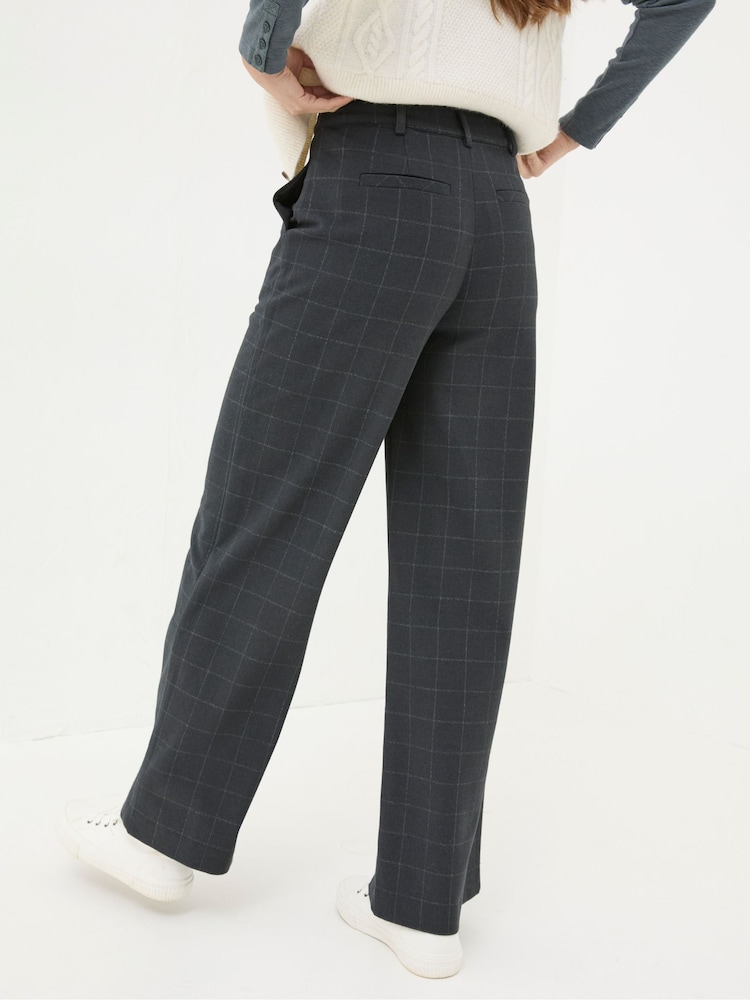 FatFace Presley Grey Herringbone Trousers - Image 2 of 6 FatFace Presley Grey Herringbone Trousers - Image 2 of 6