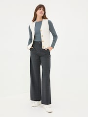 FatFace Presley Grey Herringbone Trousers - Image 3 of 6