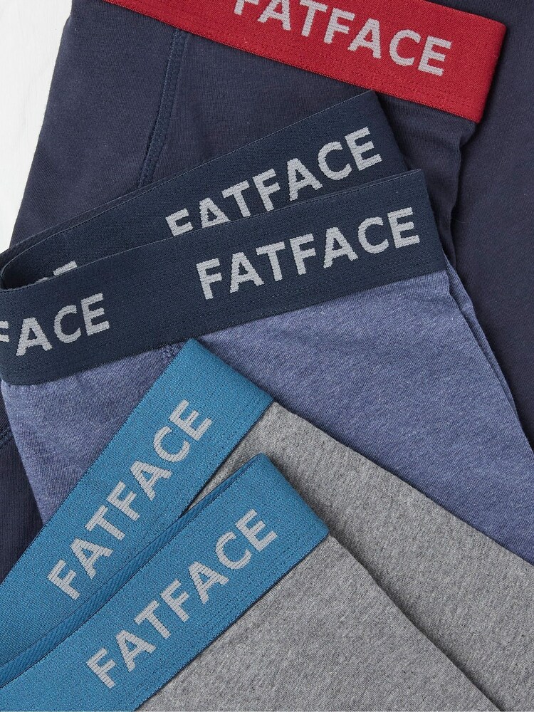 FatFace Blue/Grey Cotton Boxers 3 Pack - Image 2 of 2 FatFace Blue/Grey Cotton Boxers 3 Pack - Image 2 of 2