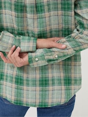 FatFace Olivia Green Waffle Check Shirt - Image 4 of 5