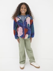 FatFace Purple Abstract Zip Through Fleece - Image 1 of 4