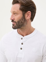 FatFace Woodside White Long Sleeve Henley T Shirt - Image 3 of 4