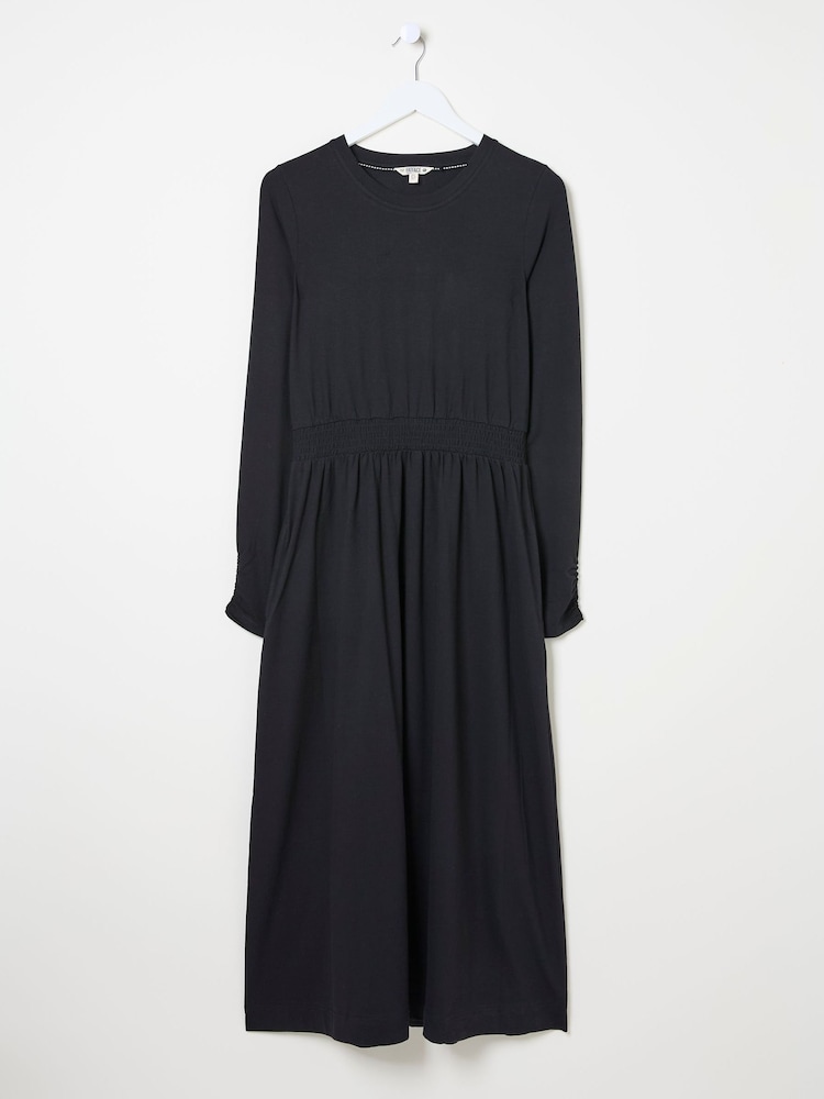 FatFace Navi Black Midi Jersey Dress - Image 5 of 5