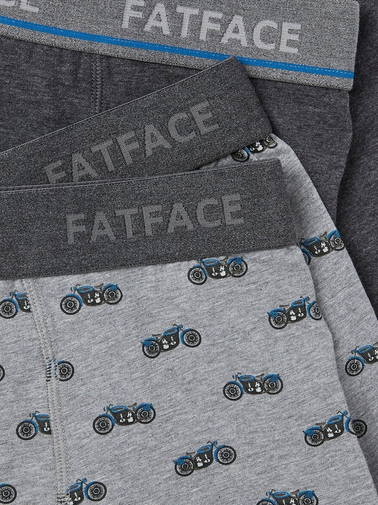 FatFace Grey 2 Pack of Motorbike Boxers - Image 2 of 2