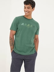 FatFace Green Cyclist T-Shirt - Image 3 of 5