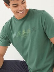 FatFace Green Cyclist T-Shirt - Image 4 of 5