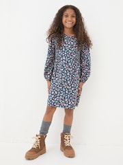 FatFace Rhea Blue Floral Dress - Image 1 of 4