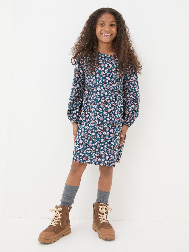 FatFace Rhea Blue Floral Dress - Image 1 of 4