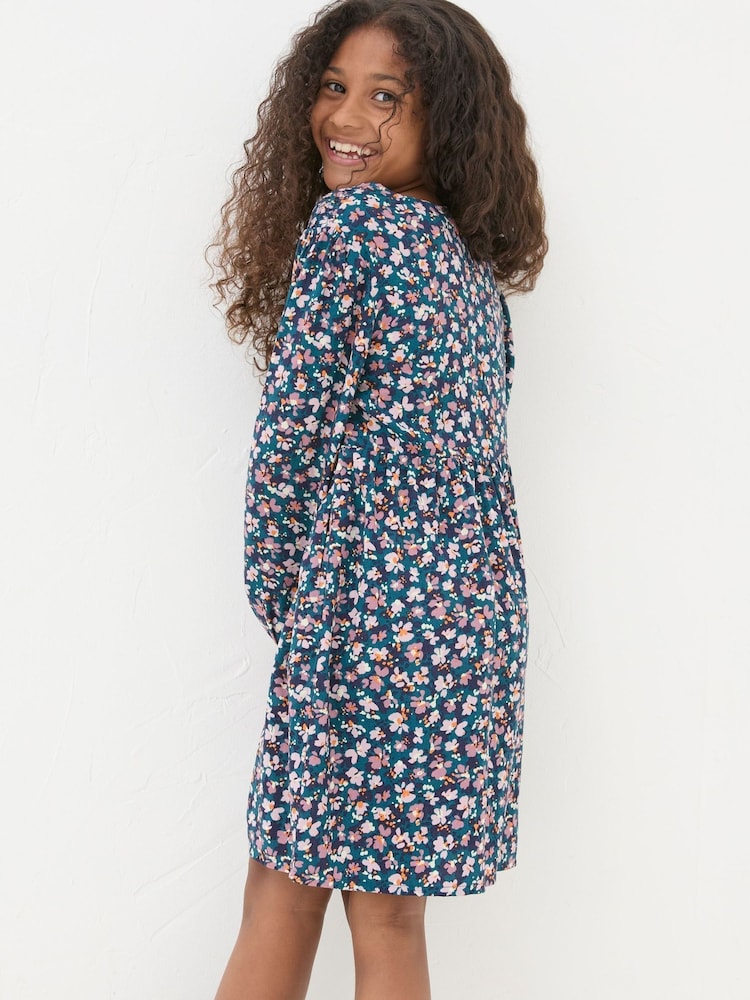 FatFace Rhea Blue Floral Dress - Image 2 of 4