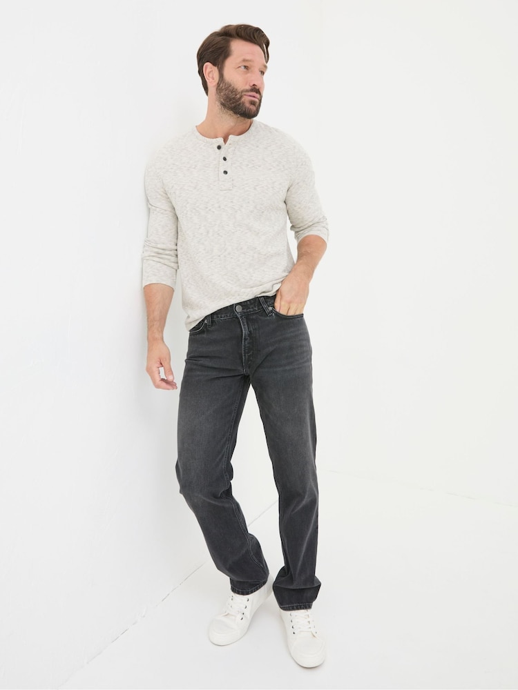 FatFace Vintage Black Straight Fit Jeans - Image 4 of 6