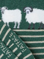 FatFace Green Sheep Men's Socks 1 Pack - Image 2 of 2
