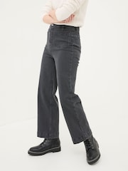 FatFace Keswick Grey Wide Leg Crop Jeans - Image 1 of 6