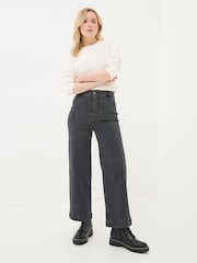 FatFace Keswick Grey Wide Leg Crop Jeans - Image 2 of 6
