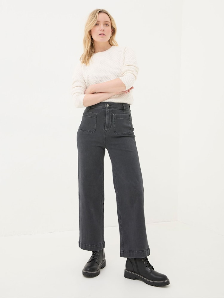 FatFace Keswick Grey Wide Leg Crop Jeans - Image 2 of 6