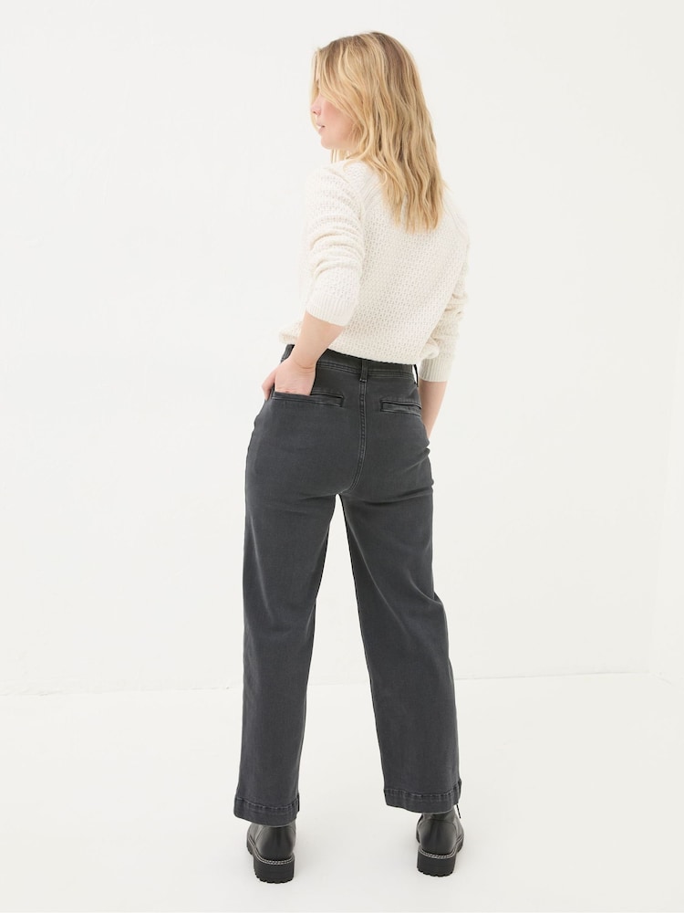 FatFace Keswick Grey Wide Leg Crop Jeans - Image 4 of 6