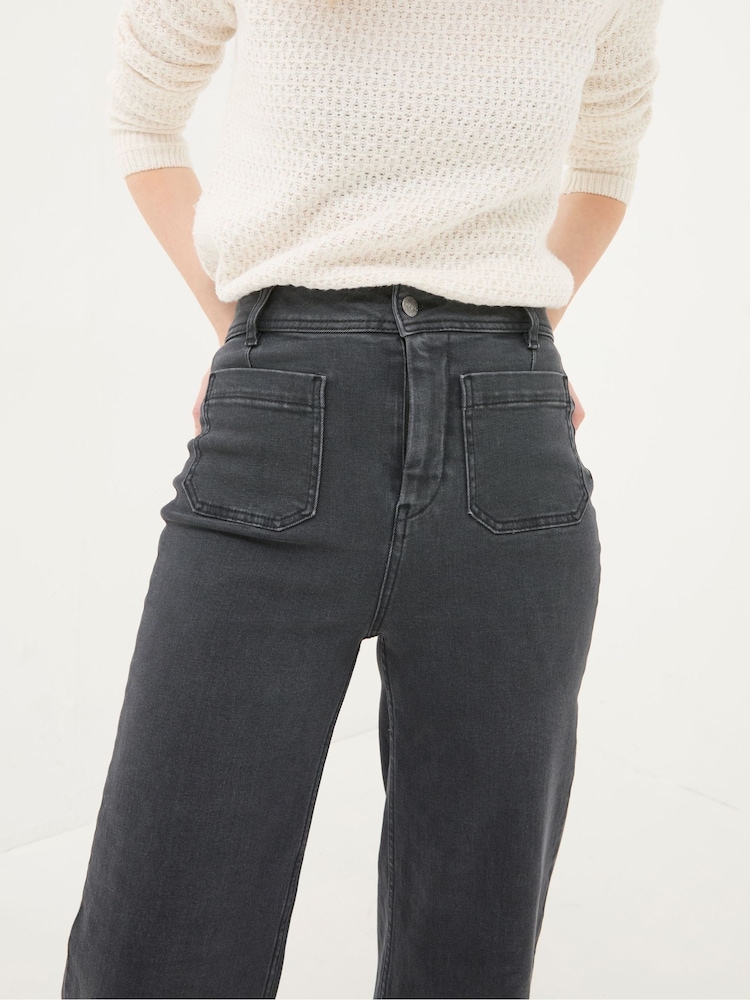 FatFace Keswick Grey Wide Leg Crop Jeans - Image 5 of 6