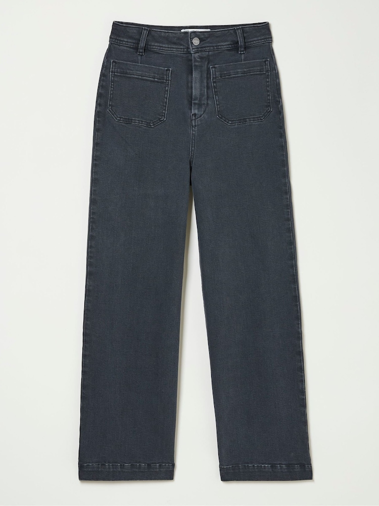 FatFace Keswick Grey Wide Leg Crop Jeans - Image 6 of 6