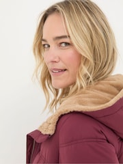 FatFace Lara Red Puffer Coat - Image 4 of 6