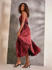 FatFace Gaia Dark Red Pleated Skirt - Image 3 of 6