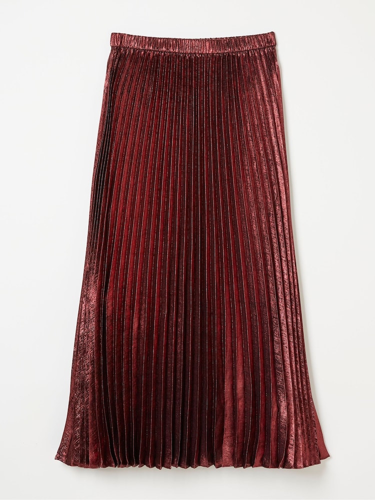 FatFace Gaia Dark Red Pleated Skirt - Image 6 of 6 FatFace Gaia Dark Red Pleated Skirt - Image 6 of 6