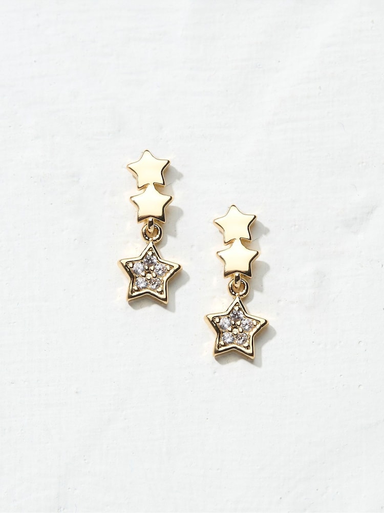 FatFace Gold Tone Trio Star Earrings - Image 1 of 2