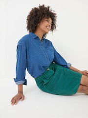 FatFace Chesil Green Cord Skirt - Image 4 of 5