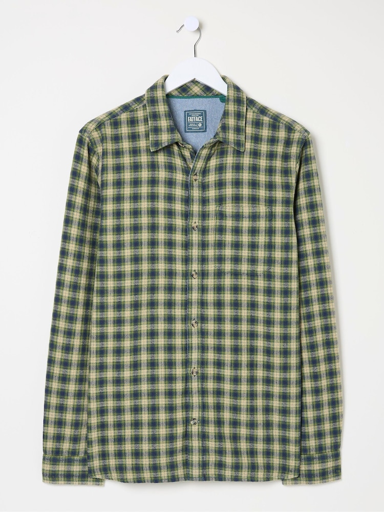 FatFace Green Long Sleeve Read Check Shirt - Image 5 of 5
