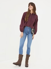 FatFace Elsie Red Gingham Blouse - Image 3 of 5